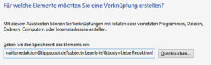 Neue Mailto-Verknüpfung 2
