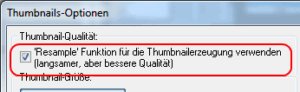 Resample-Qualität in den Optionen von Irfan View Thumbnails