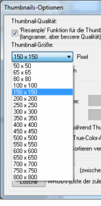 Thumbnail-Größe in Irfan View ändern