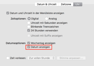 Mit dem richtigen Kniff zeigt Ihr Mac nicht nur den Wochentag und die Uhrzeit, sondern auch noch Tag und Monat.