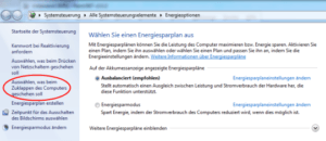 Win7 Energieoptionen