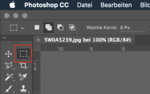 Das Auswahlwerkzeug findet sich in der Werkzeugleiste von Photoshop.