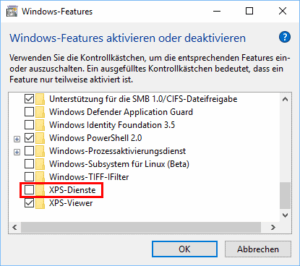 XPS deaktivieren