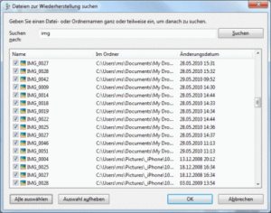 Windows 7 Wiederherstellen leere Dateimaske