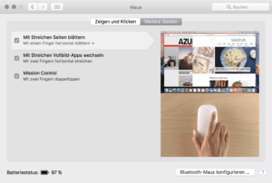 Apple Magic Mouse Umblättern mit Wischen