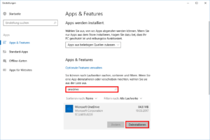 Onedrive deinstallieren