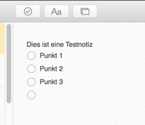 Punkt für Punkt: Mit jedem Druck auf [Return] erscheint ein neuer Punkt in Ihrer Checkliste