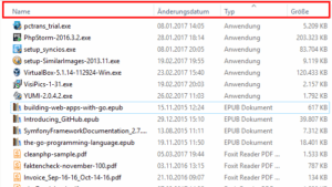 Die Detailansicht im Windows-Explorer