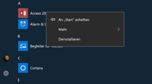 Windows Programm in Startmenü bringen