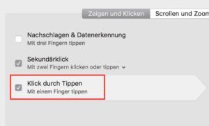 Macbook Tippen statt Klicken