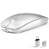 Funkmaus 2,4 GHz mit USB Empfänger für laptop Computer-Wiederaufladbar Kabellose Maus Kompatibel...