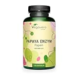 PAPAYA Enzym Vegavero® | HOCHDOSIERT: 2.100 mg reines Papain pro Tagesdosis | Hohe Enzymaktivität:...