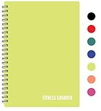 Fitness Logbuch Plastik-Cover Schwarz - undatiertes Workout-Tagebuch – A5-Format, dickes Papier,...