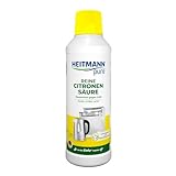 HEITMANN pure Reine Citronensäure: Flüssiger Bio-Entkalker für Küche und Bad, Reiniger gegen...