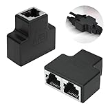 RJ45 LAN Splitter Adapter, Ethernet Splitter 1 auf 2, Netzwerk Adapter für gleichzeitige...