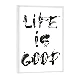 artboxONE Poster mit weißem Rahmen 18x13 cm Typografie Life is Always Deaktivieren Lizenz - Bild...