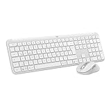 Logitech MK950 Signature Slim kabelloses Tastatur-Maus-Set, schlankes Design, leise tippen, Wechsel...