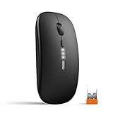 inphic Maus Kabellose wiederaufladbar, Ultra Slim 2.4G Leise Funkmaus Optische Computermaus 1600 DPI...