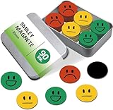 BIROYAL Smiley Magnete 90 Stück, Bunte Smiley-Magnete ø 30mm, Magnete Smiley, Starke haftende...