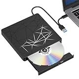 VisionSync Externes DVD/CD Laufwerk, DVD Player für CD ROM Brenner, USB 3.0 Portable +/-RW für PC...