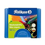 Pelikan 2056075 723155 - Wachsmalstifte 655/10 in einer Schiebehülse, wasservermalbar (1 x Box,...