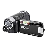 Videokamera-Camcorder, 16x 1080P 30FPS Vlogging-Kamerarecorder mit Drehbarem...