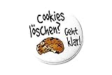 Cookies löschen? Geht klar!, Button, Magnet, Flaschenöffner oder Taschenspiegel