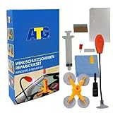 ATG® Steinschlag Reparaturset Windschutzscheibe mit UV-Lampe - Universelles Auto Glas Reparatur Set...