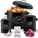 Twopol® Kartoffel Aufbewahrungsbox [3er Set]-mit 360°Luftzirkulation hält Gemüse länger...