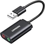 UGREEN Externe USB Soundkarte Klinke USB Adapter für Computer, PS5, PS4, USB Audio Stereo Adapter...