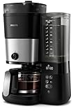 Philips All-in-1 Filterkaffeemaschine - integriertes Kegelmahlwerk für frisch gemahlenen Kaffee -...