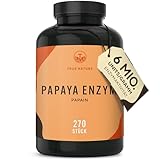 Papaya Enzym Kapseln - Hochdosiert: 2100mg Extrakt - 270 Kapseln - Papain Enzymaktivität: 6 mio....