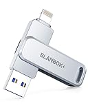 BLANBOK+ Apple MFi-zertifizierter USB Stick 128G für iPhone, Externer iPhone Stick Speicherstick...