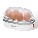 Bomann® Eierkocher für bis zu 6 Eier | Egg Cooker mit antihaftbeschichteter Heizschale | Egg...