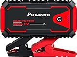 Povasee Starthilfe Powerbank, 3000A Auto Starthilfe für 12V Fahrzeuge (Bis zu 10L Benzin/8L...