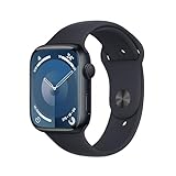 Apple Watch Series 9 (GPS, 45 mm) Smartwatch mit Aluminiumgehäuse und Sportarmband M/L in...