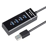 SHANFEILU USB-3.0-Hub-Splitter, USB-Extender, 4-Port-Hub-Daten, 5 Gbit/s, mit 30 cm langem Kabel und...