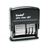 Trodat Printy 4817 Wortbandstempel mit Datum in Schwarz, 12 Office-Texte durch Drehen wechselbar,...