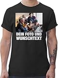 T-Shirt Herren - Mit Bild eigenem Foto Name Text Wunschtext - 3XL - Schwarz - und Schrift tshirt...
