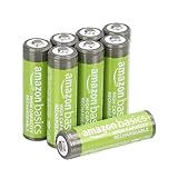 Amazon Basics AA-Batterien mit hoher Kapazität, NiMH, wiederaufladbar, 2400 mAh, vorgeladen, 8...