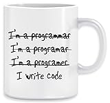 I Write No, Im A Programmer Kaffeebecher Becher Tassen Ceramic Mug Cup