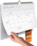 Wandkalender 2024 - Kalender 2024 im A4 Querformat - Familienplaner 2024 - Großer Monatskalender...