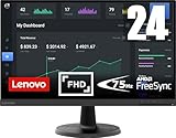 Lenovo D24-45 | 23,8' Full HD Monitor | 1920x1080 | 75Hz | 250 nits | 4ms Reaktionszeit | HDMI | VGA...