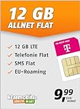 klarmobil Allnet Flat 12 GB – Handyvertrag 24 Monate im Telekom Netz mit Internet Flat, Flat...