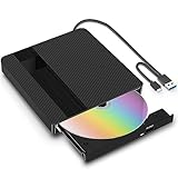 BNEHHOV Externes CD/DVD Laufwerk Extern mit USB 3.0 Type-C Externer DVD Brenner CD/DVD +/-RW Tragbar...