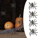 EMAGEREN 4 Stück Realistische Spinnentierfiguren 9.5*8CM Halloween Spinnen Spinnenfiguren...