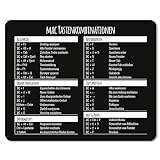 Mauspad mit MAC Tastenkombinationen I 24 x 19 cm I Mousepad in Standargröße, rutschfest I...