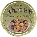 Danish Butter Cookies & Chocolate Chip Cookies, dänische Butterkekse, Gebäckmischung Dose, 500 g