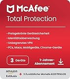 McAfee Total Protection 2024 |exklusiv bei Amazon| 3 Geräte |15-Monate-Abonnement| Virenschutz- und...