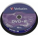 Verbatim DVD+R 16x Matt Silver 4.7GB, 10er Pack Spindel, DVD Rohlinge, 16-fache Brenngeschwindigkeit...